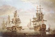 Nicholas Pocock This work of am exposing they five vessel as elbow bare that gora with Horatio Nelson and banskarriar oil on canvas